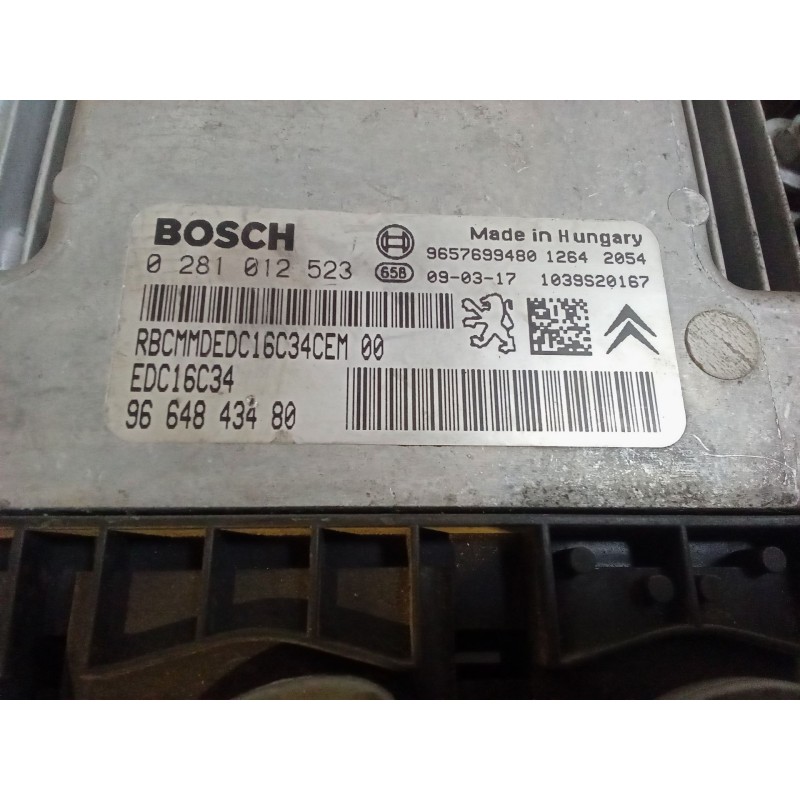 Recambio de centralita motor uce para peugeot 207/207+ (wa_, wc_) 1.4 hdi referencia OEM IAM 96648434809657699480 EDC16C34 02810
