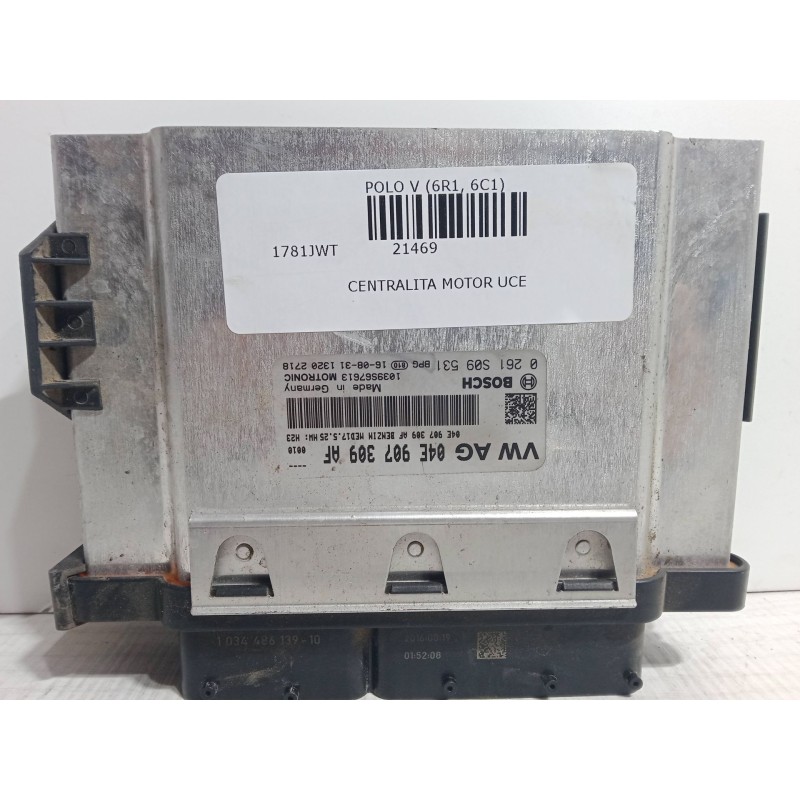 Recambio de centralita motor uce para volkswagen polo v (6r1, 6c1) 1.2 tsi 16v referencia OEM IAM 04E907309AF.0261S09531  
