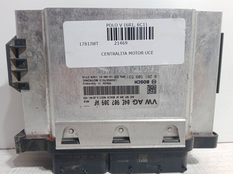 Recambio de centralita motor uce para volkswagen polo v (6r1, 6c1) 1.2 tsi 16v referencia OEM IAM 04E907309AF.0261S09531  