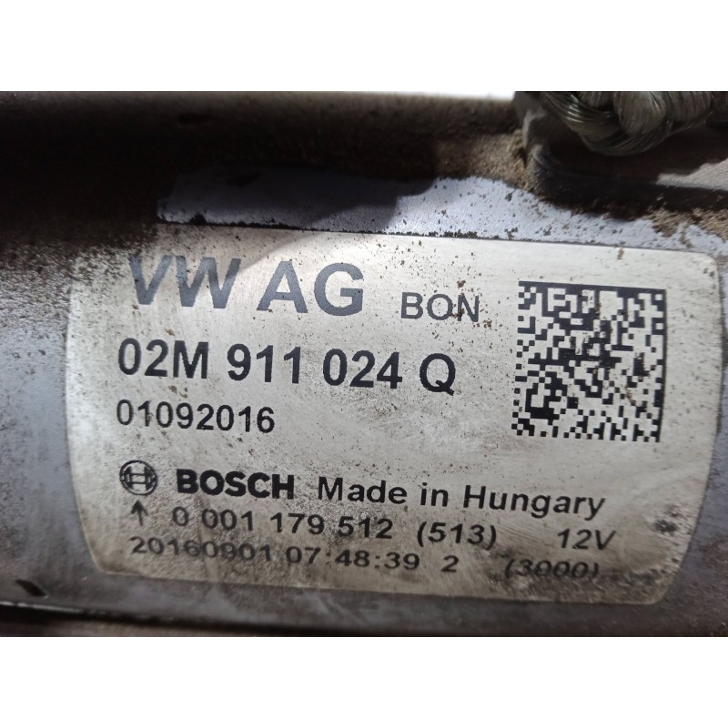 Recambio de motor arranque para volkswagen polo v (6r1, 6c1) 1.2 tsi 16v referencia OEM IAM 02M911024Q  