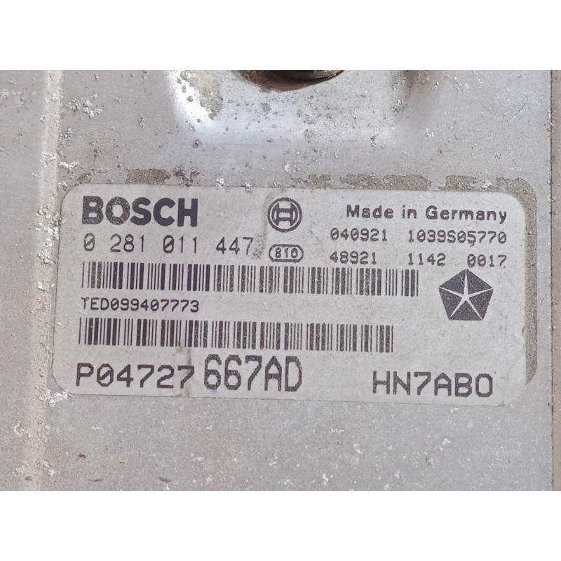Recambio de centralita motor uce para chrysler voyager iv (rg, rs) 2.5 crd referencia OEM IAM P04727667AD HN7AB0 0281011447