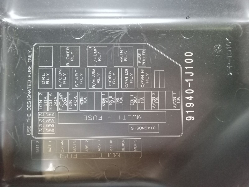 Recambio de caja reles / fusibles para hyundai i20 i (pb, pbt) 1.2 referencia OEM IAM 919401J100  