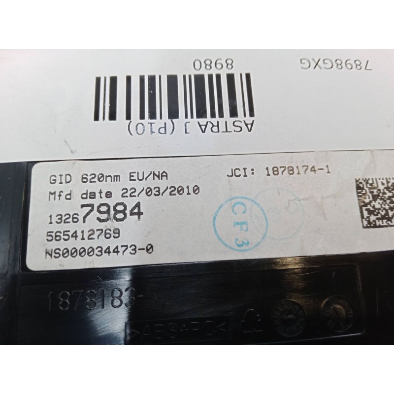 Recambio de pantalla interior reloj para opel astra j (p10) 1.7 cdti (68) referencia OEM IAM JCI18781741 565412769 13267984