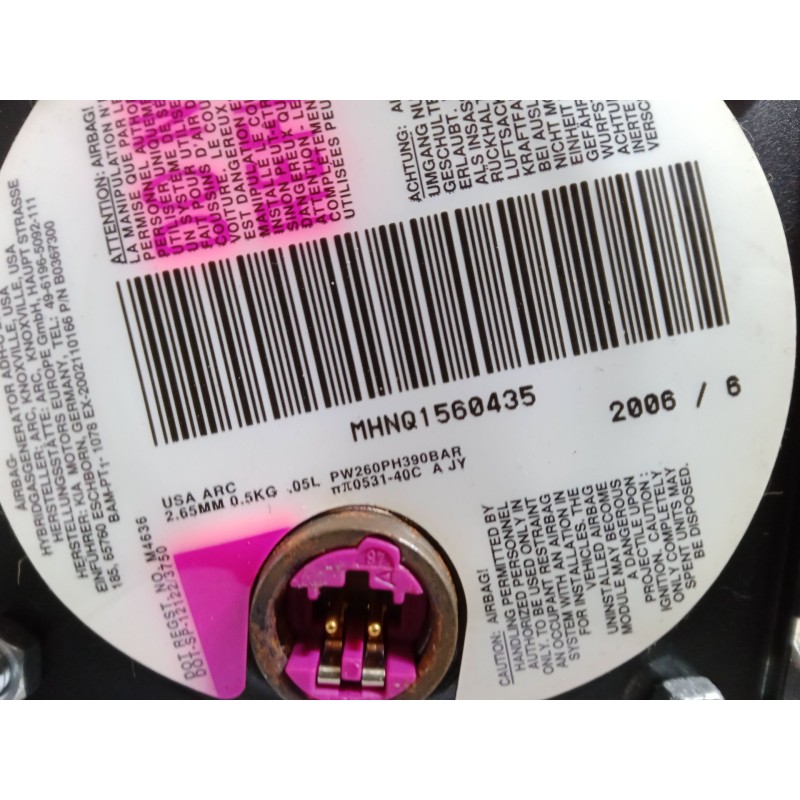 Recambio de airbag volante para kia sportage ii (je_, km_) 2.0 crdi referencia OEM IAM MHNQ1560435  