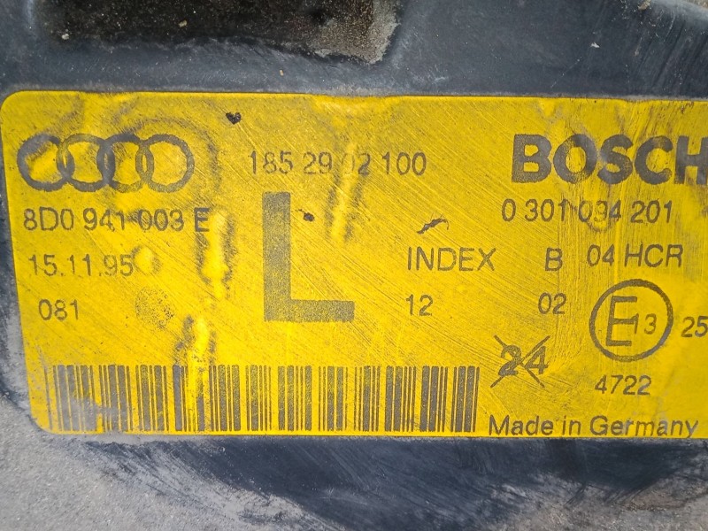 Recambio de faro izquierdo para audi a4 b5 avant (8d5) 1.9 tdi referencia OEM IAM 8D0941003E  