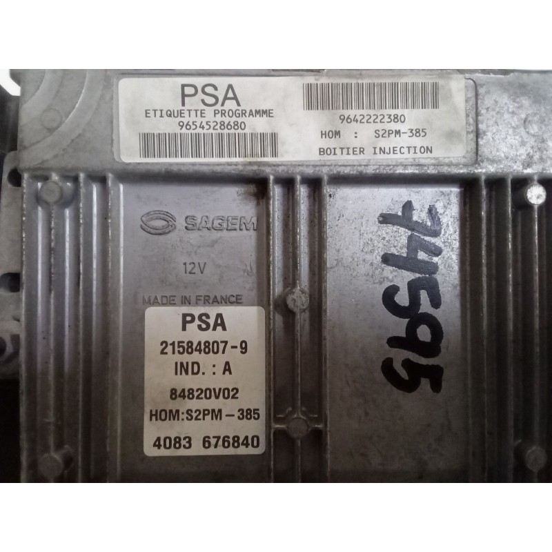 Recambio de centralita motor uce para citroën c2 (jm_) 1.4 referencia OEM IAM 96545286809642222380 HOM S2PM-385 21584807-9
