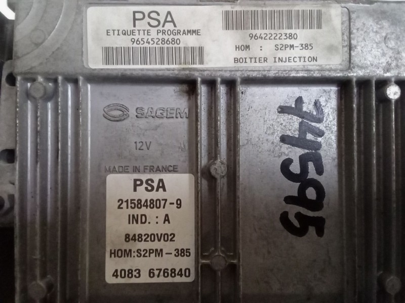 Recambio de centralita motor uce para citroën c2 (jm_) 1.4 referencia OEM IAM 96545286809642222380 HOM S2PM-385 21584807-9