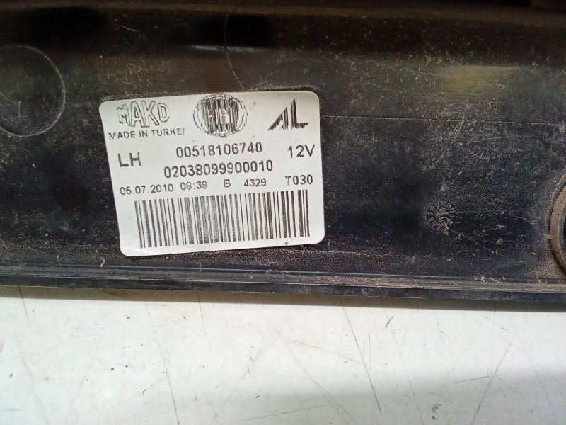 Recambio de piloto trasero izquierdo para fiat doblo cargo (263_) 1.3 d multijet referencia OEM IAM 00518106740  02038099900010