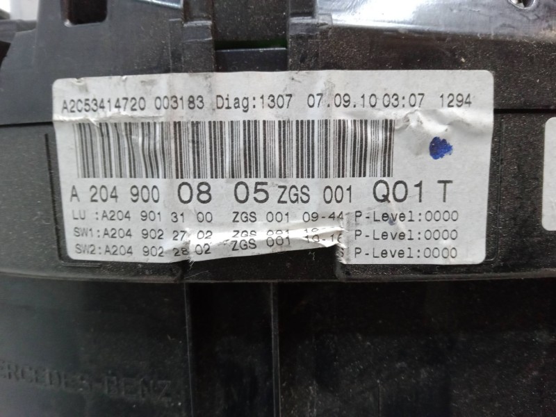 Recambio de cuadro instrumentos para mercedes-benz clase c (w204) c 180 cgi (204.049) referencia OEM IAM A2049000805  A2C5341472