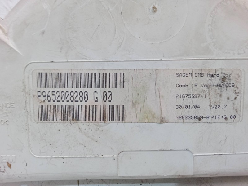 Recambio de cuadro instrumentos para citroën c2 (jm_) 1.4 referencia OEM IAM P9652008280G00  216755971 Recambio de cuadro instrumentos para citroën c2 (jm_) 1.4 referencia OEM IAM P9652008280G00  216755971