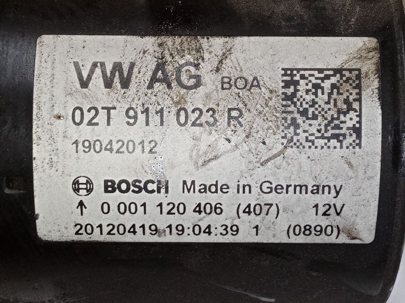 Recambio de motor arranque para volkswagen polo v (6r1, 6c1) 1.2 tsi referencia OEM IAM 02T911023R  0001120406