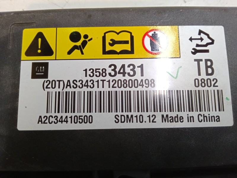 Recambio de centralita airbag para chevrolet aveo / kalos hatchback (t250, t255) 1.4 referencia OEM IAM A2C34410500  13583431 Recambio de centralita airbag para chevrolet aveo / kalos hatchback (t250, t255) 1.4 referencia OEM IAM A2C34410500  13583431