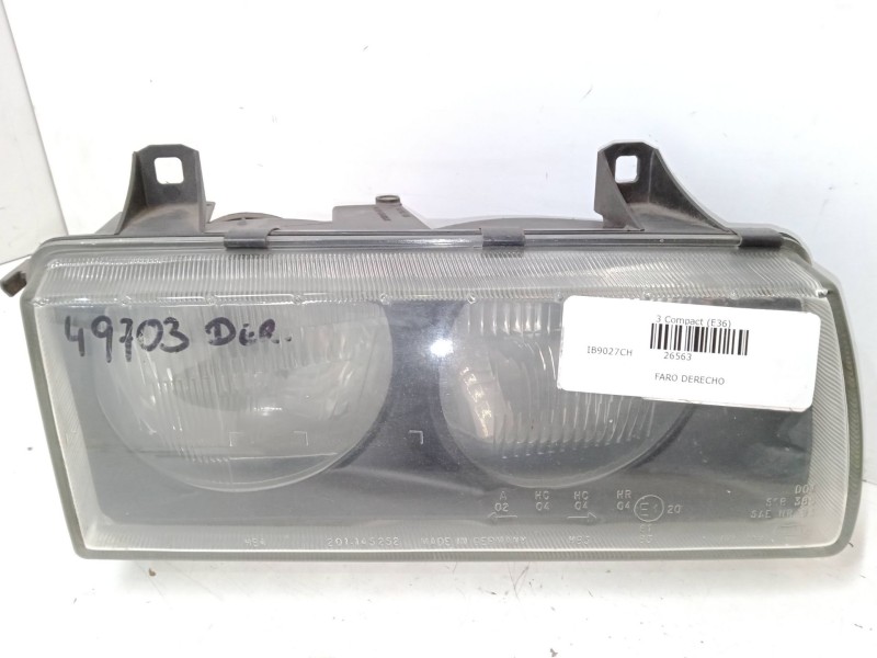 Recambio de faro derecho para bmw 3 compact (e36) 316 i referencia OEM IAM    Recambio de faro derecho para bmw 3 compact (e36) 316 i referencia OEM IAM