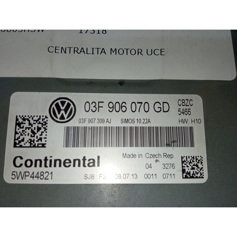 Recambio de centralita motor uce para volkswagen polo v (6r1, 6c1) 1.2 tsi referencia OEM IAM 03F906070GD  