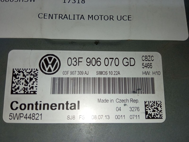 Recambio de centralita motor uce para volkswagen polo v (6r1, 6c1) 1.2 tsi referencia OEM IAM 03F906070GD  