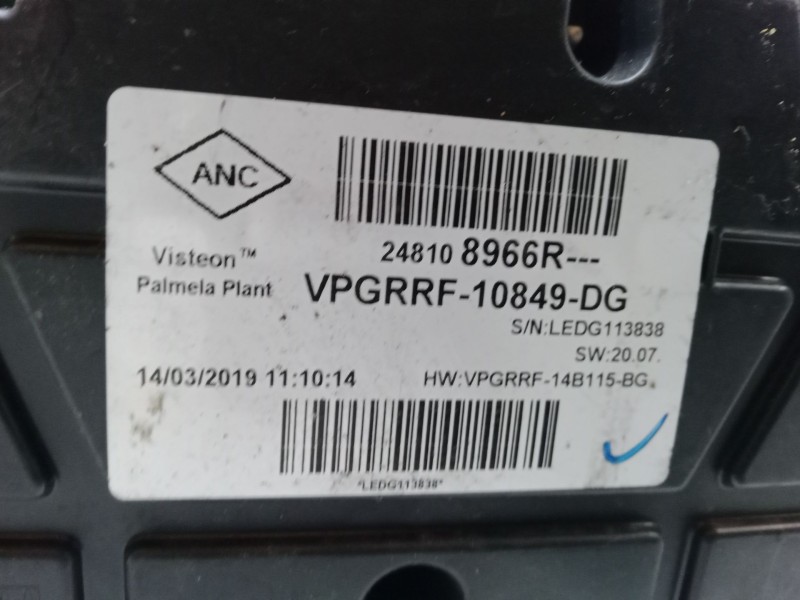 Recambio de cuadro instrumentos para renault clio iv (bh_) 1.5 dci 90 referencia OEM IAM 248108966R  VPGRRF10849DG