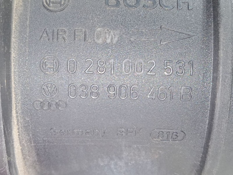 Recambio de caudalimetro para volkswagen touran (1t1, 1t2) 1.9 tdi referencia OEM IAM 0281002531.038906461B  