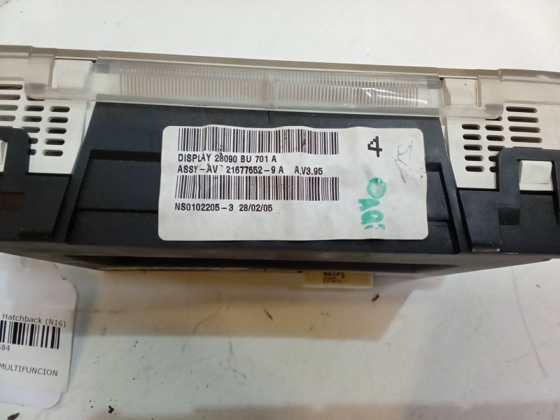 Recambio de pantalla multifuncion para nissan almera ii hatchback (n16) 2.2 dci referencia OEM IAM 28090BU701A28090BU701A  21677