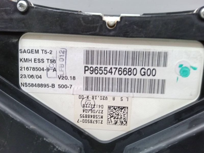 Recambio de cuadro instrumentos para peugeot 307 cc (3b) 1.6 16v referencia OEM IAM P9655476680G00  21678504-9