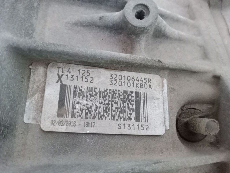 Recambio de caja de cambios manual 6 velocidades para nissan juke (f15) 1.5 dci referencia OEM IAM TL4125  320106445R Recambio de caja de cambios manual 6 velocidades para nissan juke (f15) 1.5 dci referencia OEM IAM TL4125  320106445R