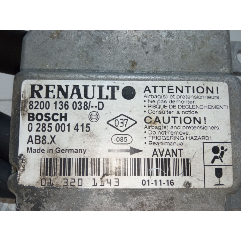 Recambio de centralita airbag para renault clio ii (bb_, cb_) 1.2 (bb0a, bb0f, bb10, bb1k, bb28, bb2d, bb2h, cb0a,... referencia