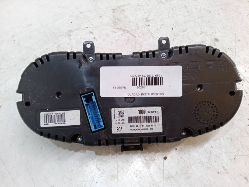 Recambio de cuadro instrumentos para seat ibiza iv sc (6j1, 6p5) 1.9 tdi referencia OEM IAM 6J0920800L  A2C53311201
