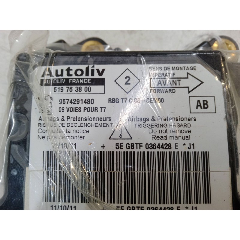 Recambio de centralita airbag para peugeot 308 i (4a_, 4c_) 1.6 hdi referencia OEM IAM 9674291480 RGBT7C08CEM00 619763800