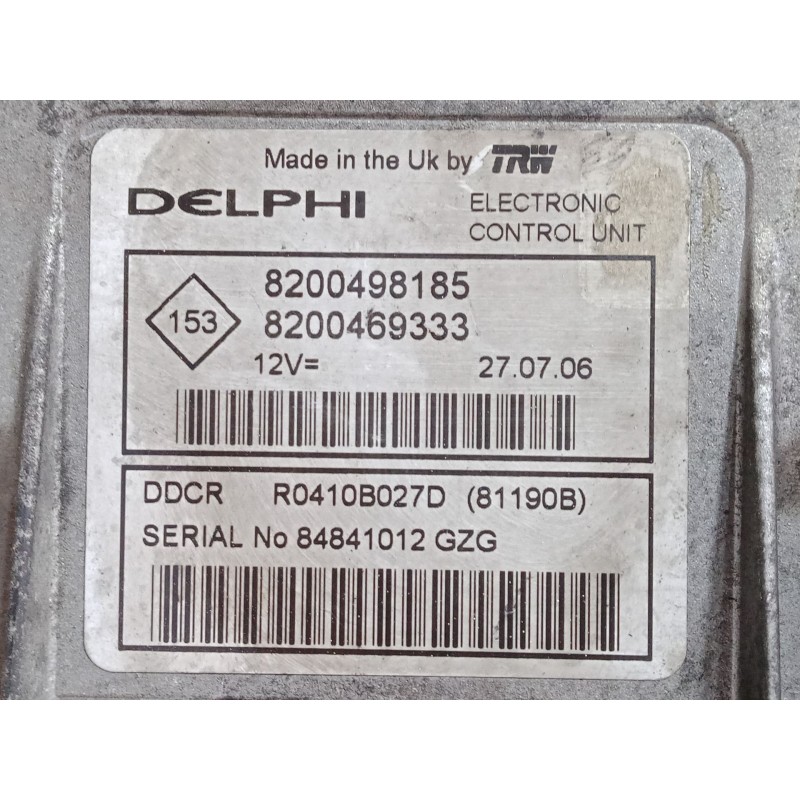 Recambio de centralita motor uce para renault kangoo (kc0/1_) 1.5 dci (kc08, kc09) referencia OEM IAM 82004981858200469333  R041
