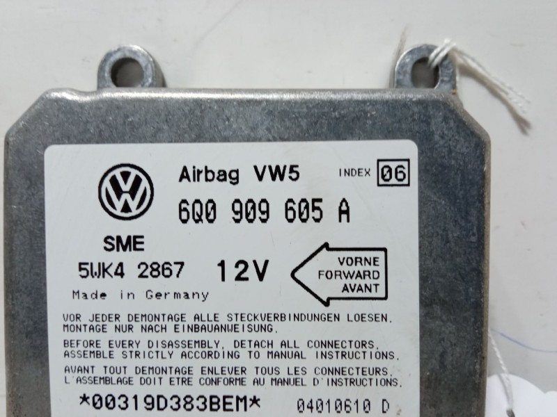 Recambio de centralita airbag para volkswagen new beetle (9c1, 1c1) 1.9 tdi referencia OEM IAM 6Q0909605A  5WK42867