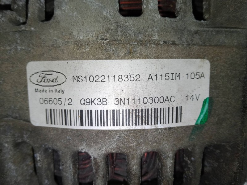 Recambio de alternador para ford focus ii (da_, hcp, dp) 1.6 referencia OEM IAM MS1022118352.   Recambio de alternador para ford focus ii (da_, hcp, dp) 1.6 referencia OEM IAM MS1022118352.