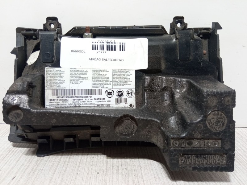 Recambio de airbag salpicadero para fiat 500 (312_) 1.2 (312axa1a) referencia OEM IAM 735463882 735463882 609218100