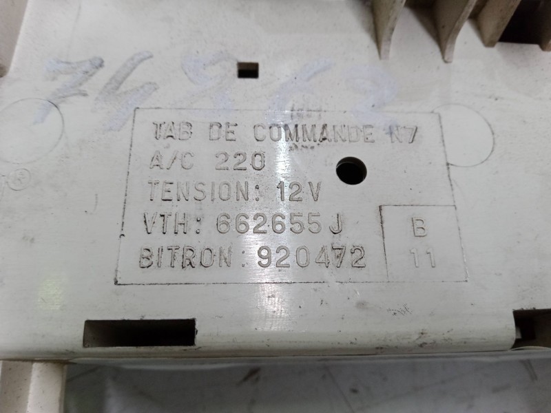 Recambio de mando calefaccion / a/a para citroën xsara (n1) 2.0 hdi 109 referencia OEM IAM 662655J  920472 Recambio de mando calefaccion / a/a para citroën xsara (n1) 2.0 hdi 109 referencia OEM IAM 662655J  920472