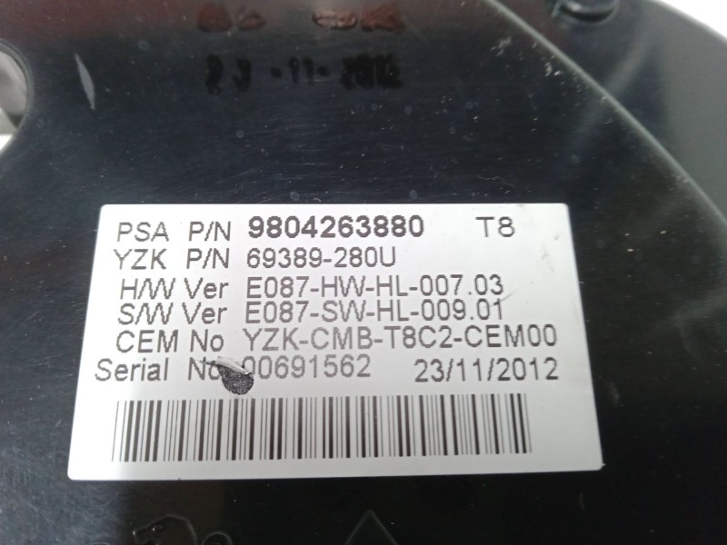 Recambio de cuadro instrumentos para peugeot 5008 (0u_, 0e_) 1.6 hdi referencia OEM IAM 9804263880  69389-280U