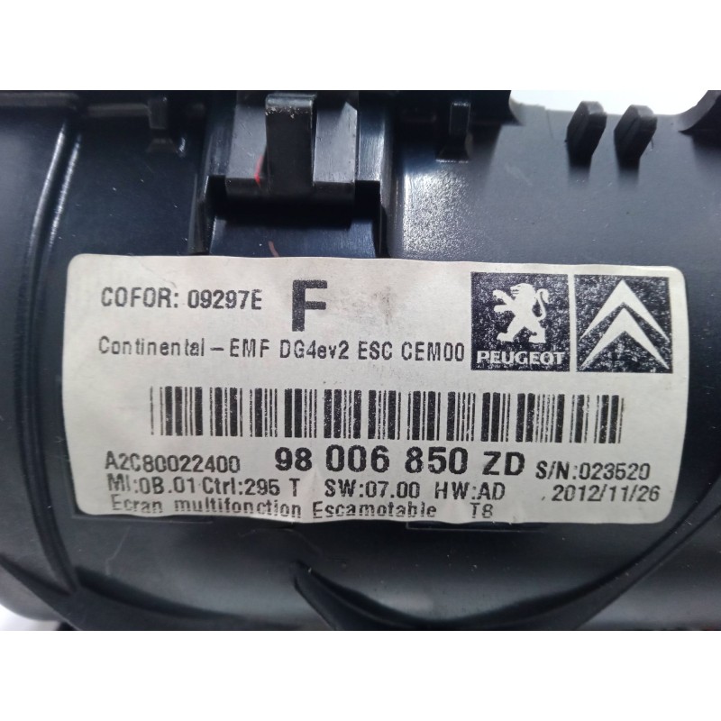 Recambio de pantalla multifuncion para peugeot 5008 (0u_, 0e_) 1.6 hdi referencia OEM IAM 98006850ZD  A2C80022400