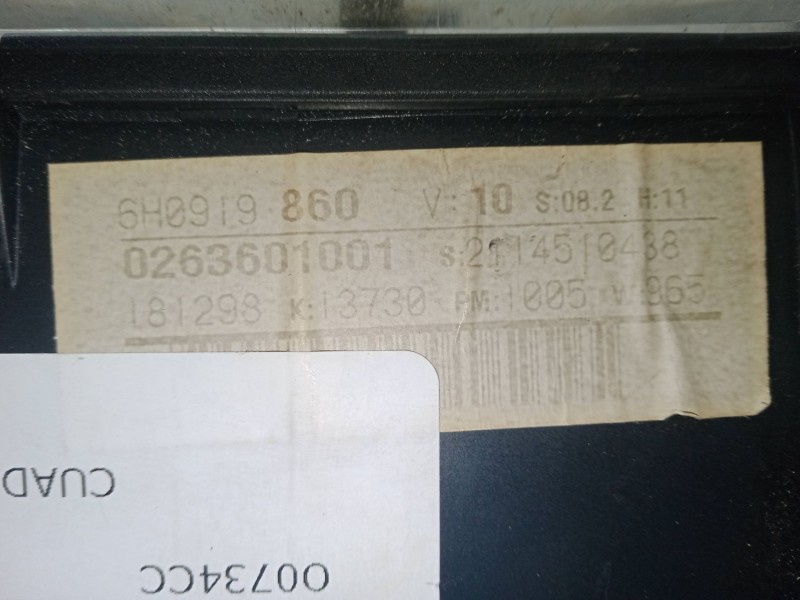 Recambio de cuadro instrumentos para seat arosa (6h1) 1.0 referencia OEM IAM 0263601001  