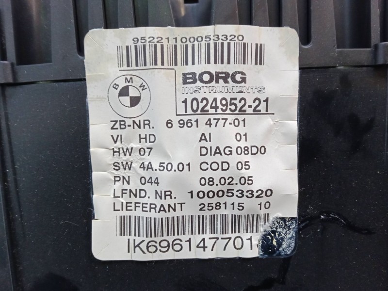 Recambio de cuadro instrumentos para bmw 1 (e87) 120 d referencia OEM IAM 696147701 IK696147701 102495221