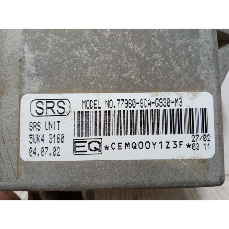 Recambio de centralita airbag para honda cr-v ii (rd_) 2.0 (rd5) referencia OEM IAM 77960-SCA-G930-M3  
