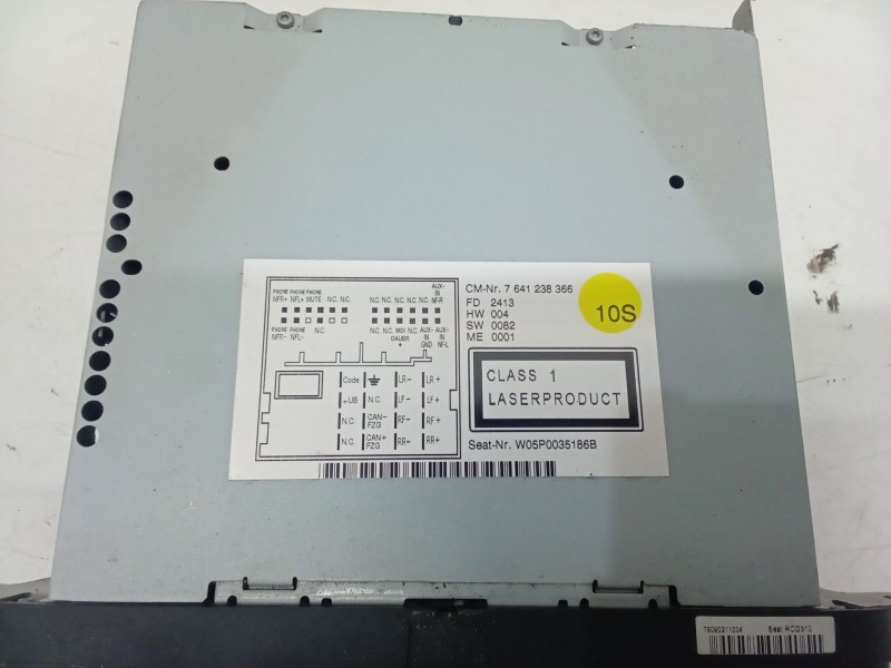 Recambio de radio cd para seat altea xl (5p5, 5p8) 1.6 tdi referencia OEM IAM W05P0035186B  7641238366