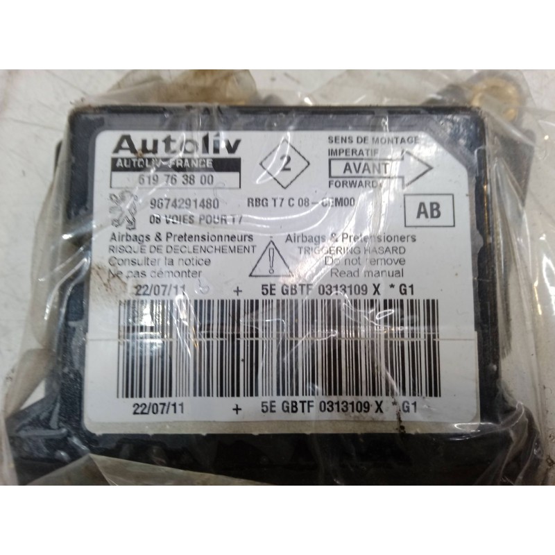 Recambio de centralita airbag para peugeot 308 sw i (4e_, 4h_) 1.6 16v referencia OEM IAM 9674291480 RGB T7 C 08-CEM00 619763800