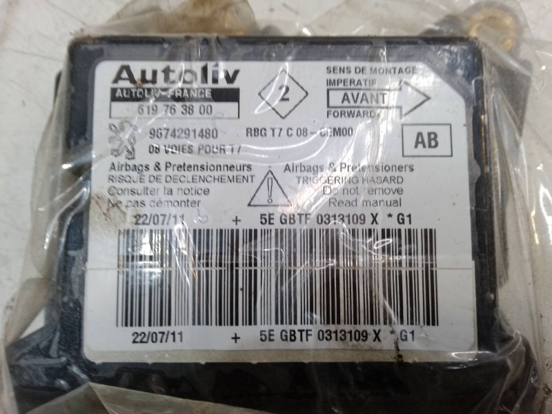 Recambio de centralita airbag para peugeot 308 sw i (4e_, 4h_) 1.6 16v referencia OEM IAM 9674291480 RGB T7 C 08-CEM00 619763800