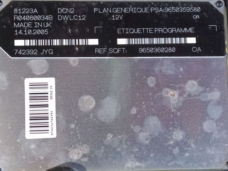 Recambio de centralita motor uce para peugeot partner monospace (5_, g_) 1.9 d referencia OEM IAM   