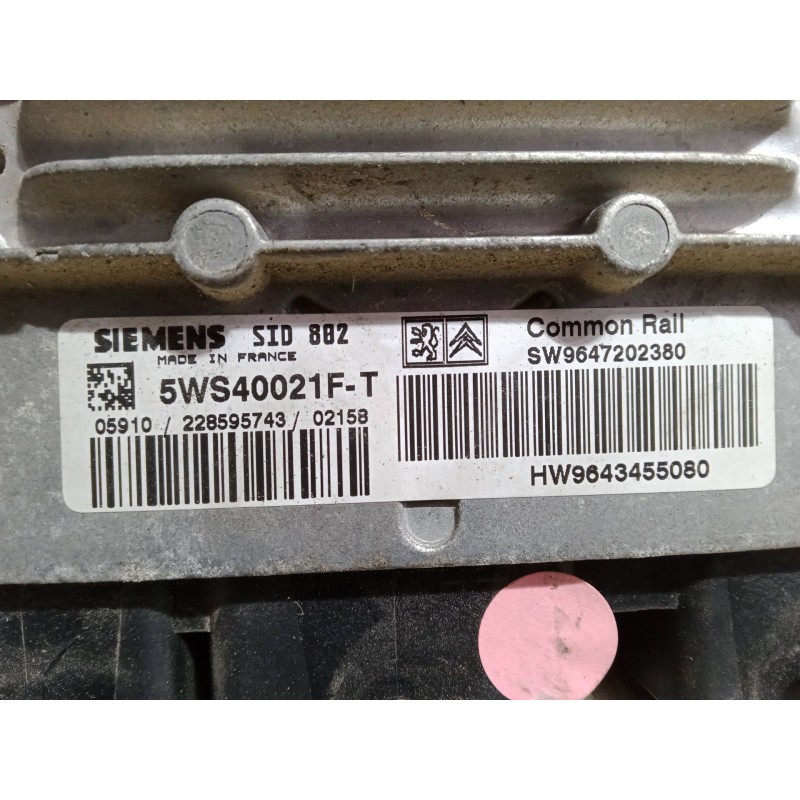Recambio de centralita motor uce para citroën c3 i (fc_, fn_) 1.4 hdi referencia OEM IAM SW9647202380HW9643455080 SID802 5WS4002
