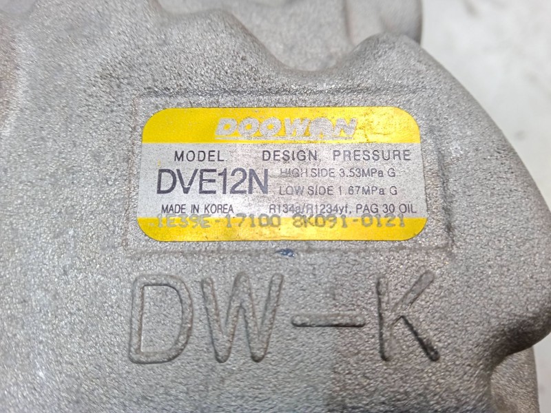 Recambio de compresor a/a para kia stonic (yb) 1.0 t-gdi referencia OEM IAM DVE12N  1E39E-17100