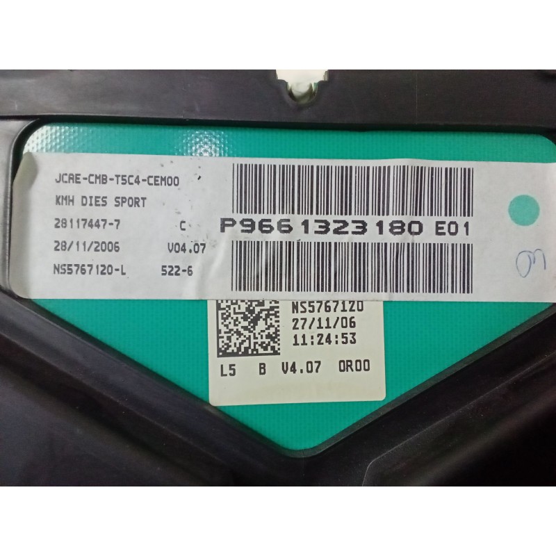 Recambio de cuadro instrumentos para peugeot 307 (3a/c) 1.6 hdi referencia OEM IAM P9661323180E019661323180  28117447-7 C