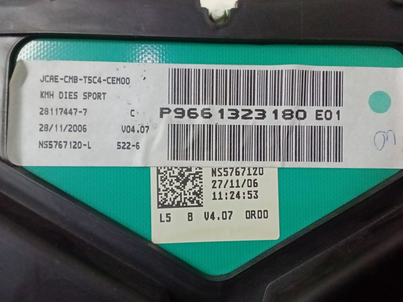 Recambio de cuadro instrumentos para peugeot 307 (3a/c) 1.6 hdi referencia OEM IAM P9661323180E019661323180  28117447-7 C