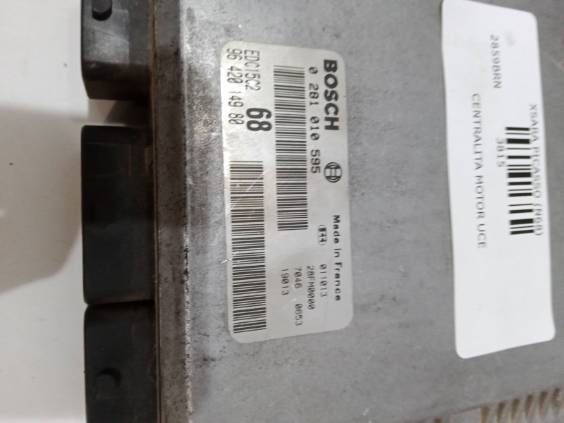 Recambio de centralita motor uce para citroën xsara picasso (n68) 2.0 hdi referencia OEM IAM 0281010595 96 420 149 80 