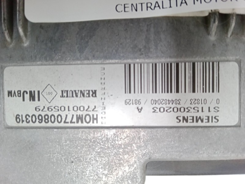 Recambio de centralita motor uce para renault megane i (ba0/1_) 1.6 e (ba0f, ba0s) referencia OEM IAM 7700860319 S115300203 A HO