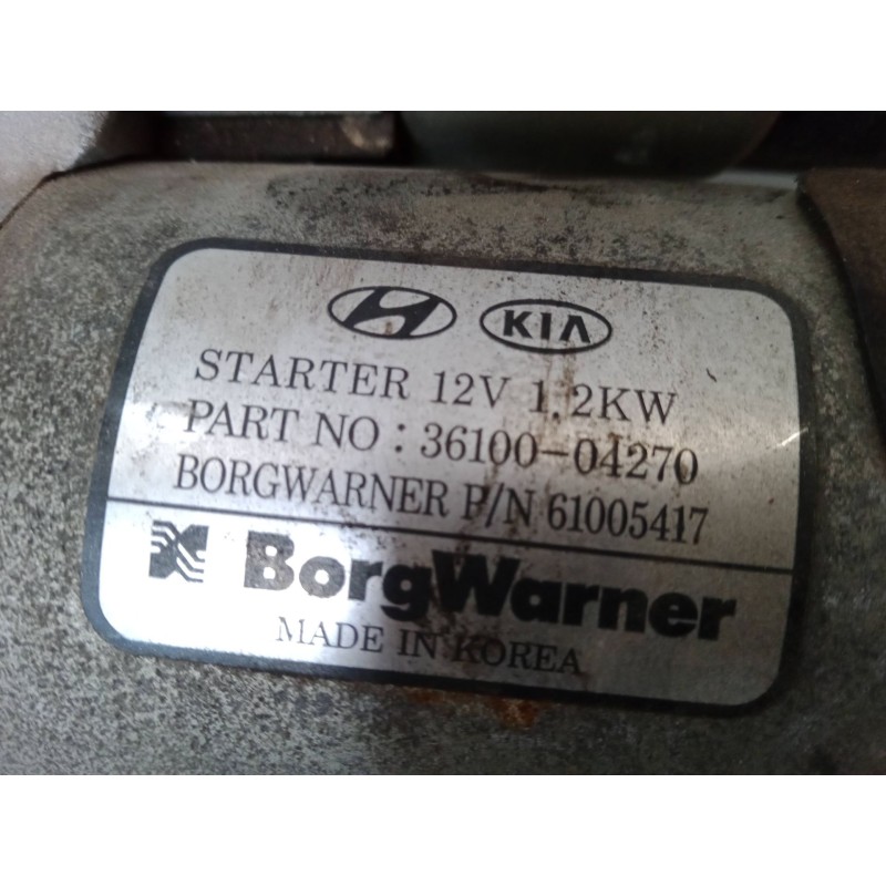 Recambio de motor arranque para hyundai i20 ii (gb, ib) 1.0 t-gdi referencia OEM IAM 3610004270  61005417