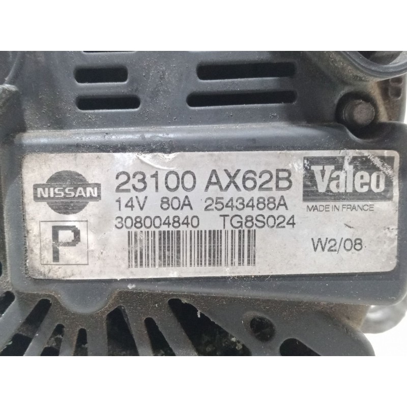 Recambio de alternador para ford fiesta v (jh_, jd_) 1.6 16v referencia OEM IAM 23100AX62B 2543488A TG8S024