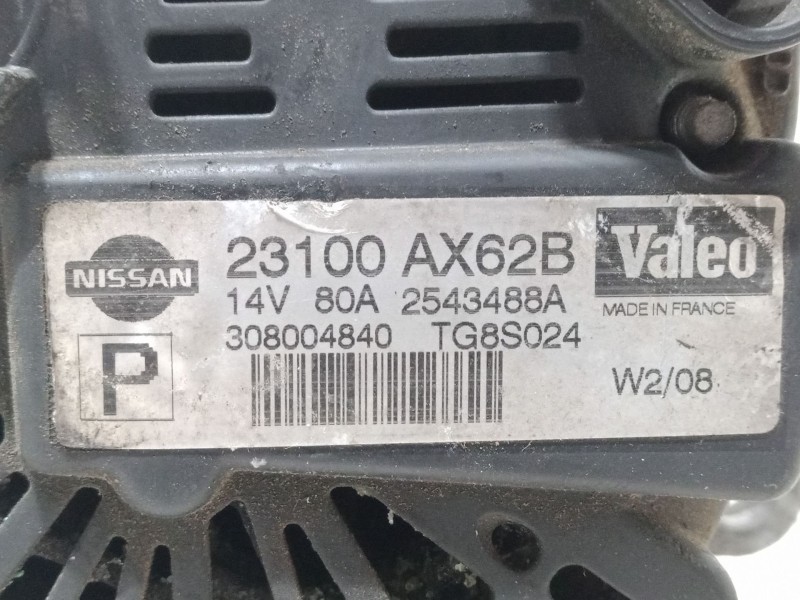 Recambio de alternador para ford fiesta v (jh_, jd_) 1.6 16v referencia OEM IAM 23100AX62B 2543488A TG8S024